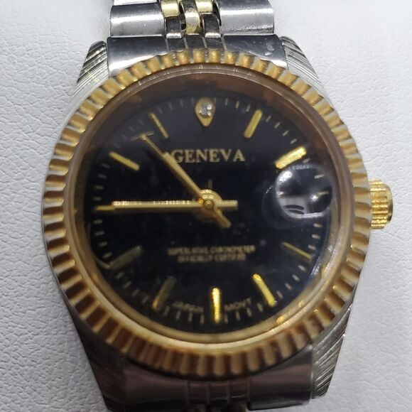 Geneva Superlative Chronometer Silver & Gold Watch - Picture 2 of 4